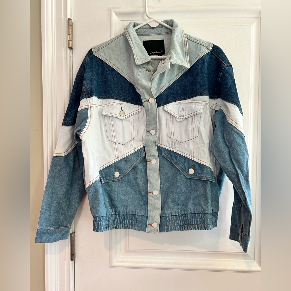 Nwt Signature Brand Patchwork Jean Jacket